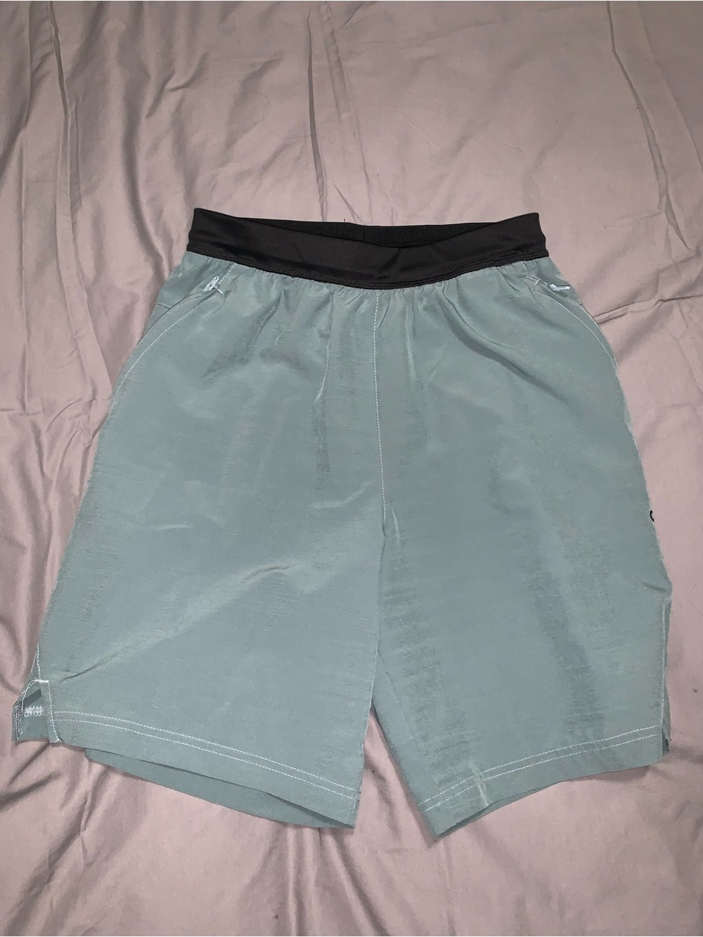adidas Teal Athletic Shorts with Black Waistband